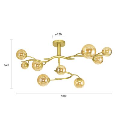 Brilagi - LED Pinnale kinnitatav lühter MISTEL 9xG9/3W/230V kuldne