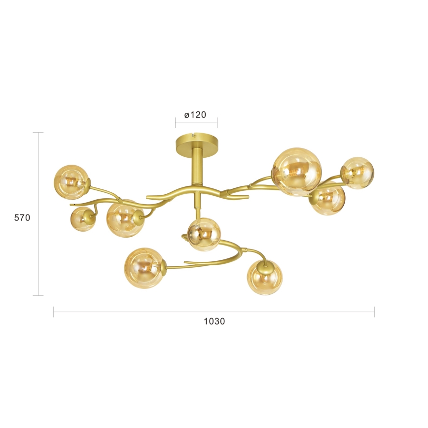 Brilagi - LED Pinnale kinnitatav lühter MISTEL 9xG9/3W/230V kuldne