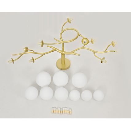 Brilagi - LED Pinnale kinnitatav lühter MISTEL 9xG9/3W/230V kuldne/valge