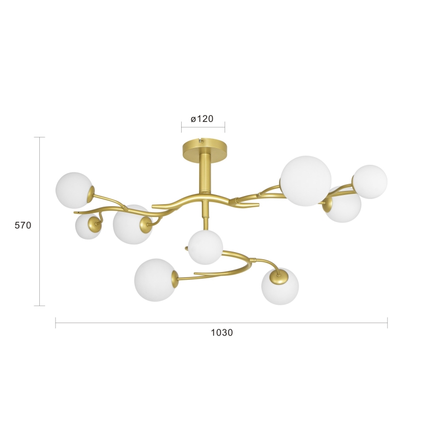 Brilagi - LED Pinnale kinnitatav lühter MISTEL 9xG9/3W/230V kuldne/valge