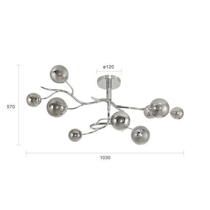 Brilagi - LED Pinnale kinnitatav lühter MISTEL 9xG9/3W/230V läikiv kroom/suitsune