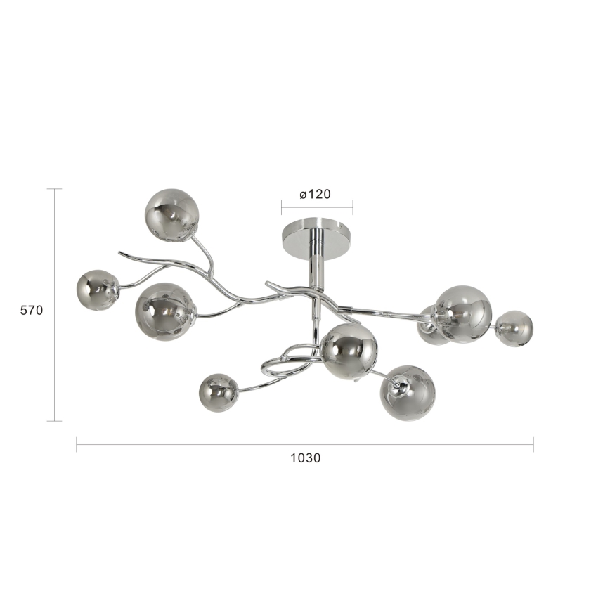 Brilagi - LED Pinnale kinnitatav lühter MISTEL 9xG9/3W/230V läikiv kroom/suitsune