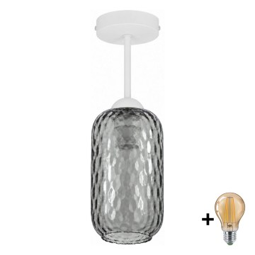 BRILAGI - LED pinnale kinnitatav lühter RETRO GLASS 1xE27/60W/230V läb. 14 cm valge/suitsuhall