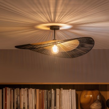 Brilagi - LED-pinnale paigaldatav lühter CERIA BOHO 1xE27/60W/230V, läbimõõt 80 cm, must/pruun/must