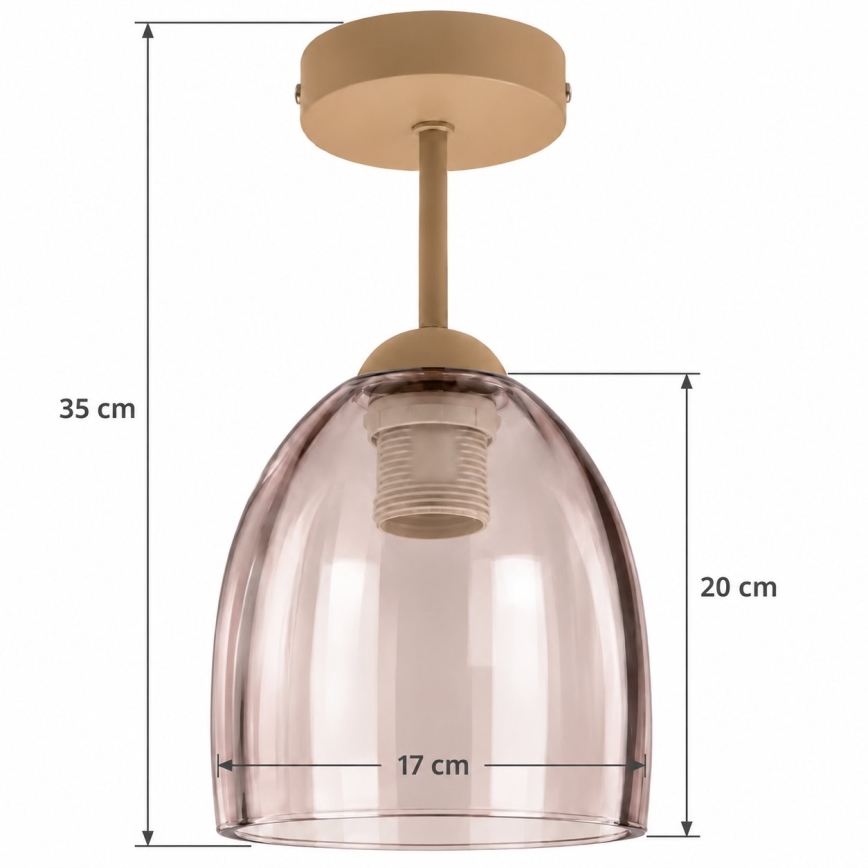 BRILAGI - LED-pinnapealne lühter RETRO GLASS 1xE27/60W/230V, läbimõõt 17 cm, beež/suitsune beež