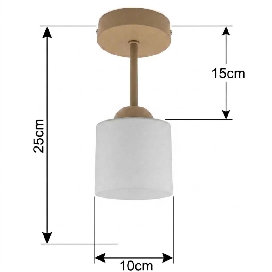 BRILAGI - LED Pinnale paigaldatav lühter RETRO GLASS 1xE27/60W/230V läbimõõt 10 cm beež/valge