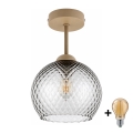 BRILAGI - LED pinnale paigaldatav lühter RETRO GLASS 1xE27/60W/230V läbimõõt 25 cm beež/suitsuhall