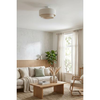 Brilagi - LED pinnapealne laelamp BOHO ECO 1xE27/10W/230V läbimõõt 40 cm kreemjas