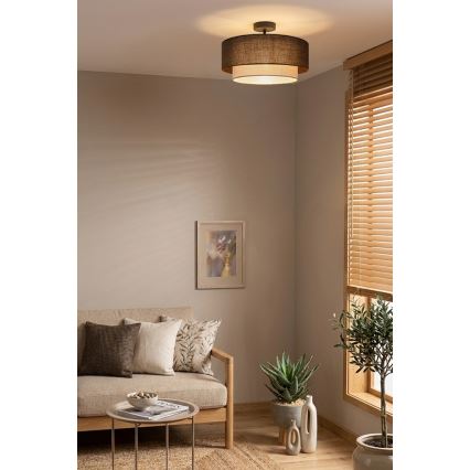 Brilagi - LED pinnapealne laelamp BOHO ECO 1xE27/10W/230V läbimõõt 40 cm pruun/kreem