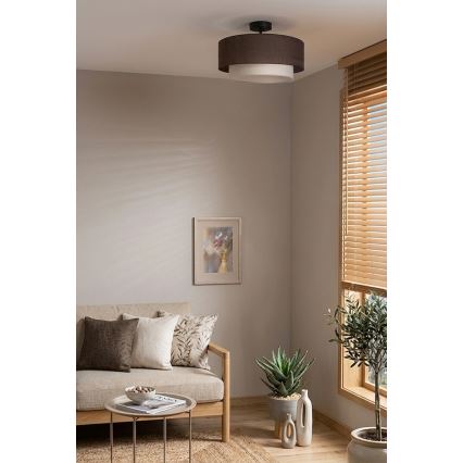 Brilagi - LED pinnapealne laelamp BOHO ECO 1xE27/10W/230V läbimõõt 40 cm pruun/kreem