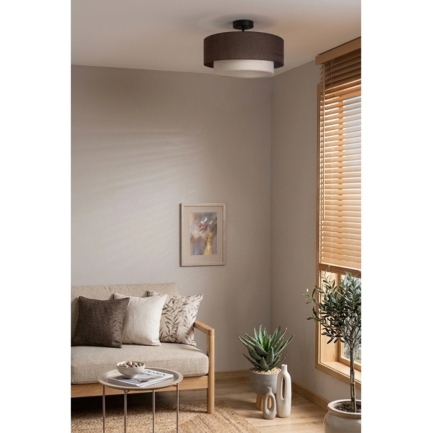 Brilagi - LED pinnapealne laelamp BOHO ECO 1xE27/10W/230V läbimõõt 40 cm pruun/kreem