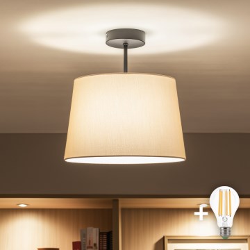 Brilagi - LED pinnapealne laelamp CERIA 1xE27/60W/230V läbimõõt 30 cm must/beež