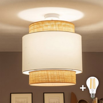Brilagi - LED pinnapealne laelamp CERIA 1xE27/60W/230V, läbimõõt 40 cm, beež/valge