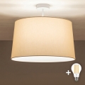 Brilagi - LED pinnapealne laelamp CERIA 1xE27/60W/230V läbimõõt 45 cm valge/beež