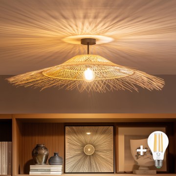 Brilagi - LED pinnapealne laelamp CERIA BOHO 1xE27/60W/230V, läbimõõt 100 cm, must/beež