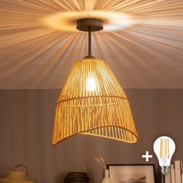 Brilagi - LED pinnapealne laelamp CERIA BOHO 1xE27/60W/230V läbimõõt 30 cm must/pruun