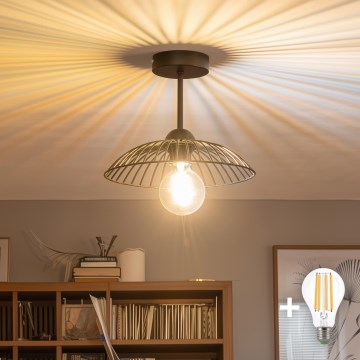 Brilagi - LED pinnapealne laelamp CERIA WIRE 1xE27/60W/230V, läbimõõt 26 cm, must