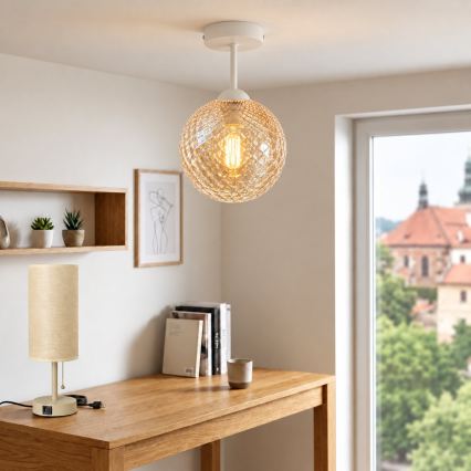 BRILAGI - LED pinnapealne lühter RETRO GLASS 1xE27/60W/230V läbimõõt 17 cm valge/suitsune beež