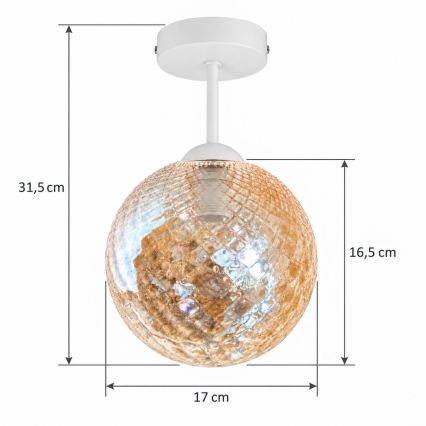 BRILAGI - LED pinnapealne lühter RETRO GLASS 1xE27/60W/230V läbimõõt 17 cm valge/suitsune beež