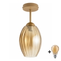 BRILAGI - LED pinnapealne laelamp RETRO GLASS 1xE27/60W/230V läbimõõt 17 cm beež/suitsune beež