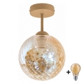 BRILAGI - LED pinnapealne laelamp RETRO GLASS 1xE27/60W/230V läbimõõt 17 cm beež/suitsune beež