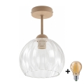 BRILAGI - LED-pinnapealne laelamp RETRO GLASS 1xE27/60W/230V läbimõõt 25 cm beež/läbipaistev