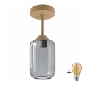 BRILAGI - LED pinnapealne laelamp RETRO GLASS 1xE27/60W/230V Ø 14 cm beež/suitsuhall