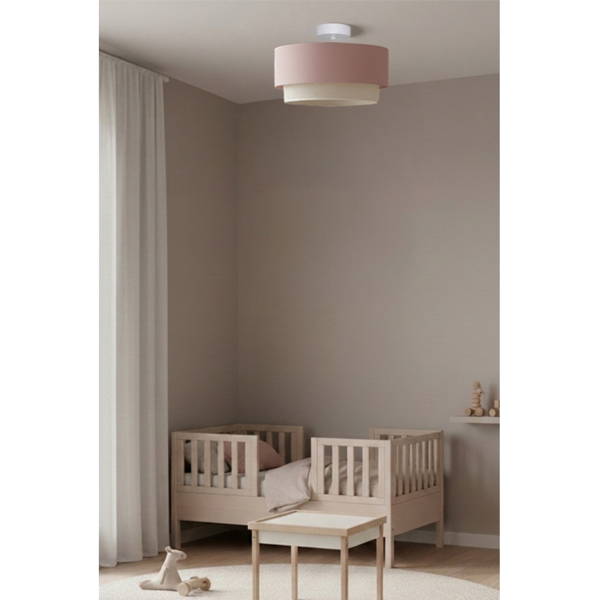 Brilagi - LED pinnapealne laelühter BOHO BOBO 1xE27/10W/230V läbimõõt 40 cm roosa/kreemjas