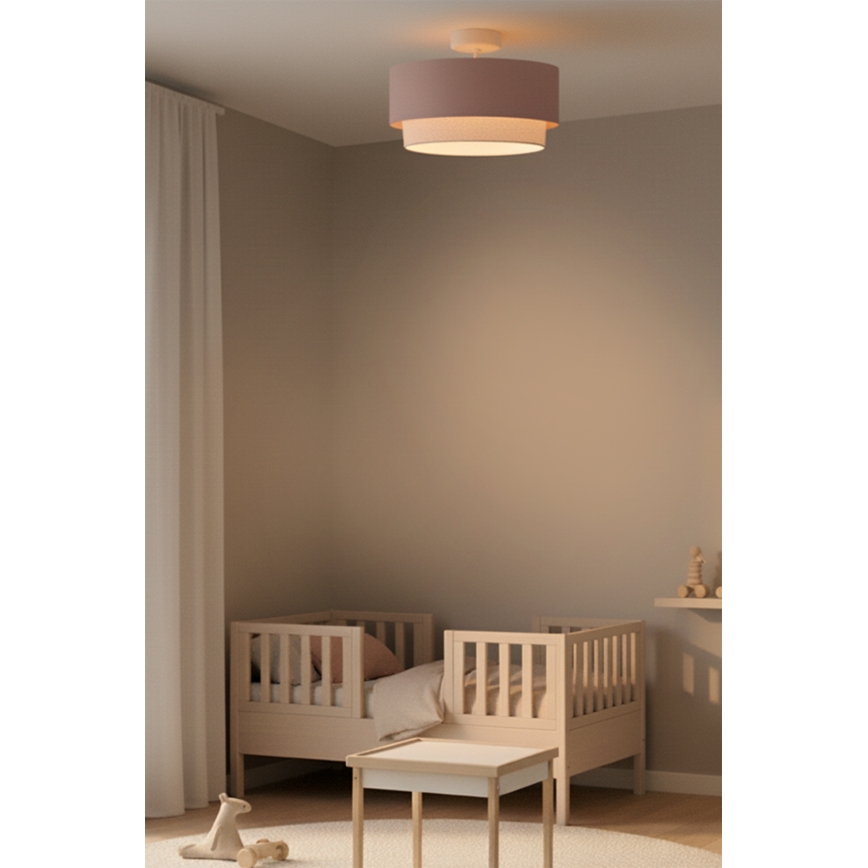 Brilagi - LED pinnapealne laelühter BOHO BOBO 1xE27/60W/230V läbimõõt 40 cm roosa/kreemjas