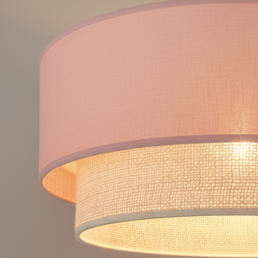Brilagi - LED pinnapealne laelühter BOHO BOBO 1xE27/60W/230V läbimõõt 40 cm roosa/kreemjas