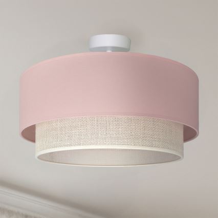 Brilagi - LED pinnapealne laelühter BOHO BOBO 1xE27/60W/230V läbimõõt 40 cm roosa/kreemjas