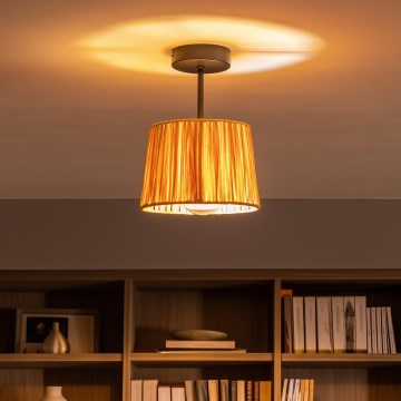 Brilagi - LED pinnapealne laelühter CERIA BOHO 1xE27/60W/230V Ø 20 cm must/rafia