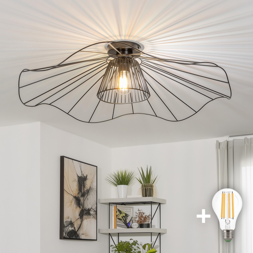 Brilagi - LED pinnapealne laelühter CERIA WIRE 1xE27/40W/230V, läbimõõt 80 cm, must