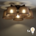 BRILAGI - LED pinnapealne laelühter LATTE 5xE27/15W/230V mänd/pruun