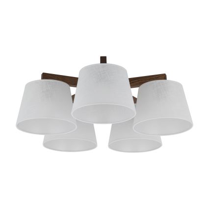 BRILAGI - LED pinnapealne laelühter LATTE 5xE27/15W/230V männipuit/valge