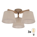 BRILAGI - LED pinnapealne laelühter LATTE SABIA 3xE27/15W/230V mänd/beež