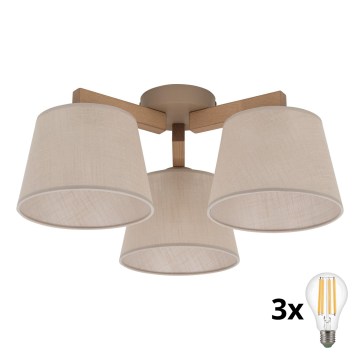 BRILAGI - LED pinnapealne laelühter LATTE SABIA 3xE27/15W/230V mänd/beež