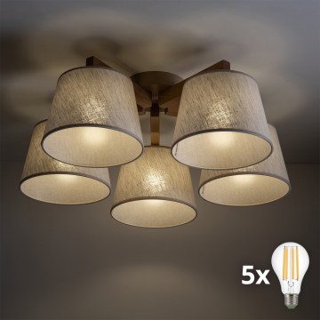 BRILAGI - LED Pinnapealne laelühter LATTE SABIA 5xE27/15W/230V mänd/kreem