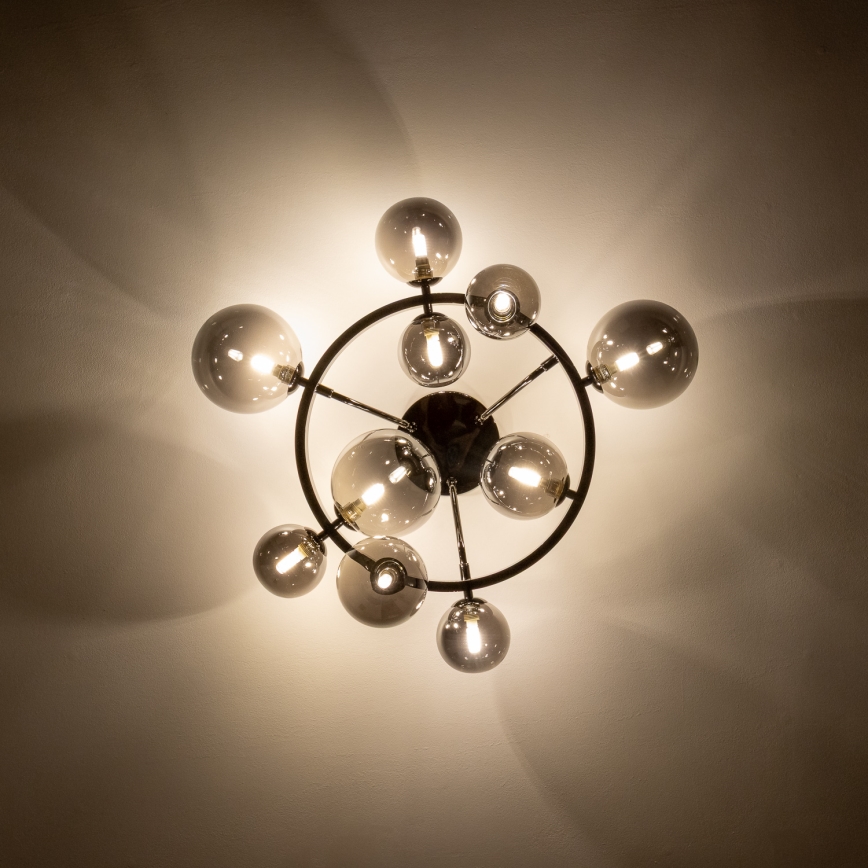 Brilagi - LED pinnapealne laelühter MILLA 10xG9/3W/230V must kroom/suitsune