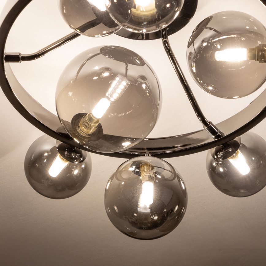 Brilagi - LED pinnapealne laelühter MILLA 10xG9/3W/230V must kroom/suitsune