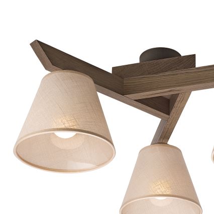 Brilagi - LED Pinnapealne lühter ANTHONY 3xE14/40W/230V tamm/pähkel/beež