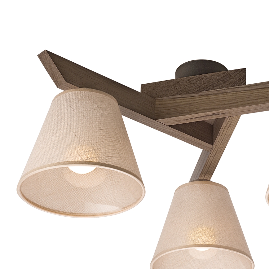 Brilagi - LED Pinnapealne lühter ANTHONY 3xE14/40W/230V tamm/pähkel/beež