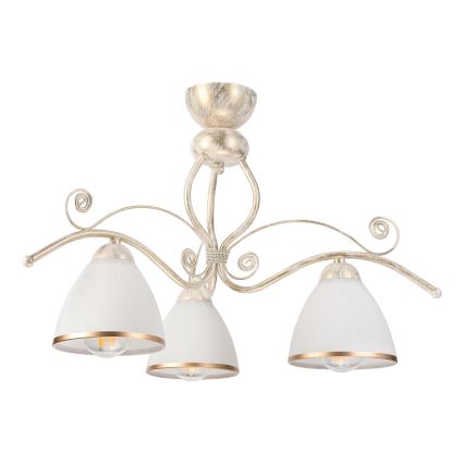 Brilagi - LED pinnapealne lühter ANTICO 3xE27/60W/230V valge patina