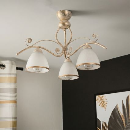 Brilagi - LED pinnapealne lühter ANTICO 3xE27/60W/230V valge patina