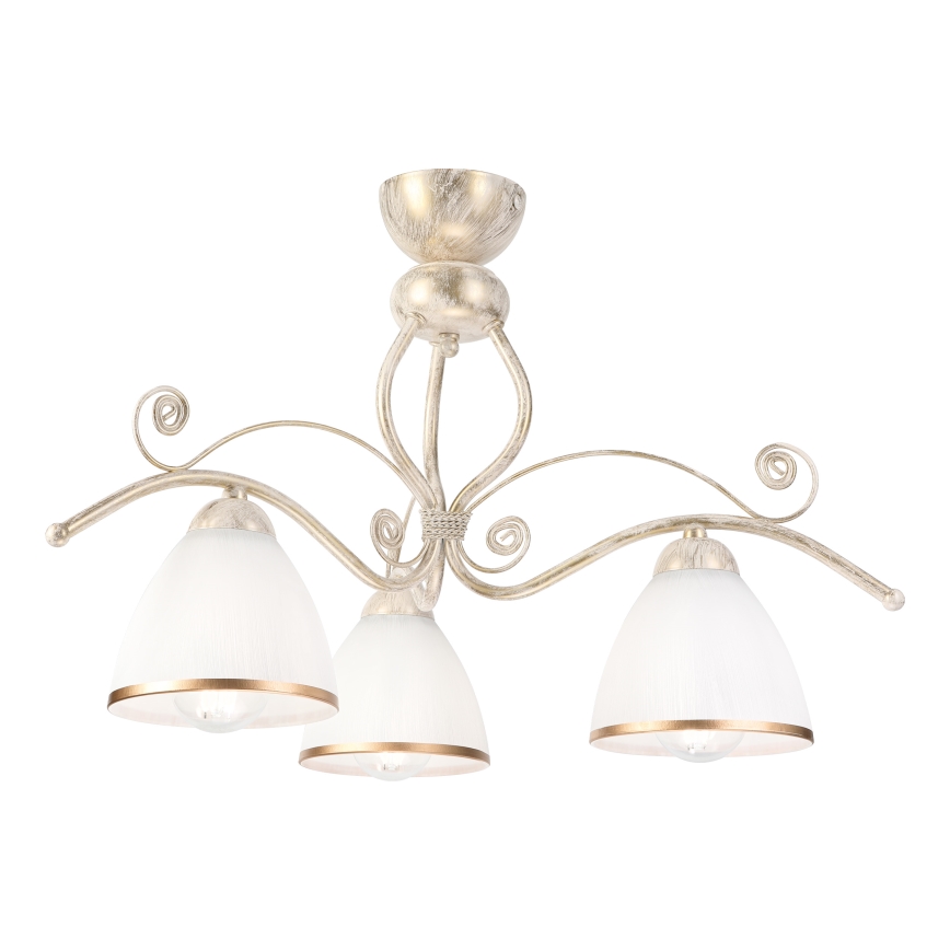 Brilagi - LED pinnapealne lühter ANTICO 3xE27/60W/230V valge patina