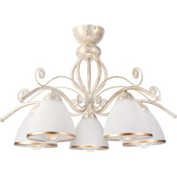 Brilagi - LED pinnapealne lühter ANTICO 5xE27/60W/230V 3000K valge patina