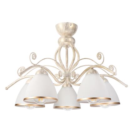 Brilagi - LED pinnapealne lühter ANTICO 5xE27/60W/230V 3000K valge patina