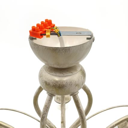 Brilagi - LED pinnapealne lühter ANTICO 5xE27/60W/230V 3000K valge patina