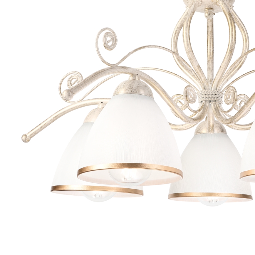 Brilagi - LED pinnapealne lühter ANTICO 5xE27/60W/230V 3000K valge patina