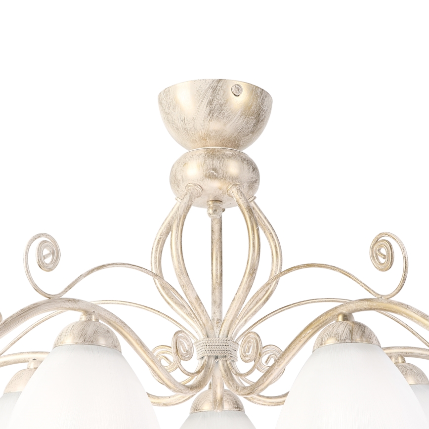 Brilagi - LED pinnapealne lühter ANTICO 5xE27/60W/230V 3000K valge patina